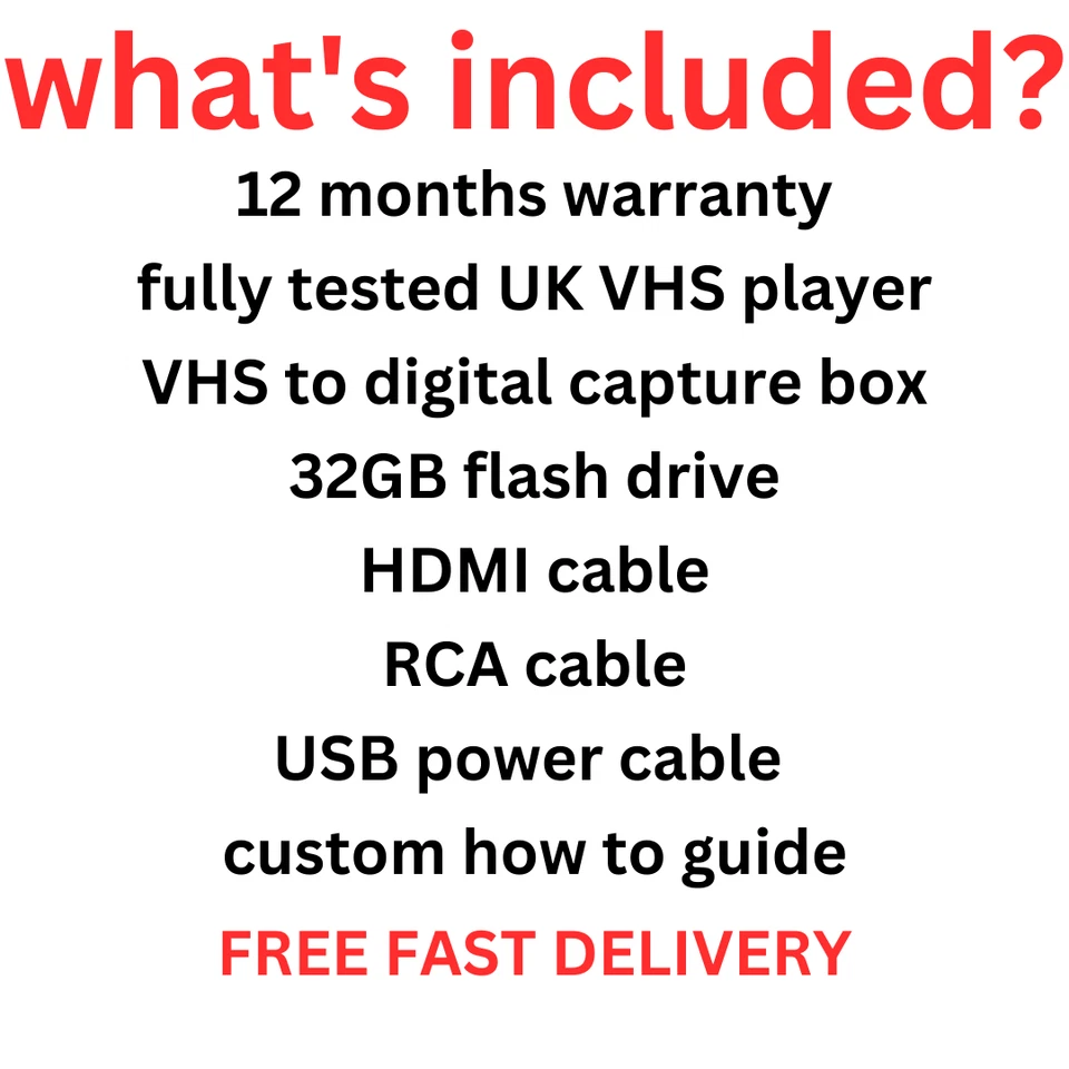 VHS Video Player Recorder Kit One Button Copy VHS to Digital MP4 FAST Quality - Image 2 of 4