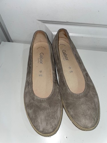 GABOR Wallaby Women’s Genuine Suede Taupe Espadrille Flats size 5.5 UK/8 US - Picture 7 of 11