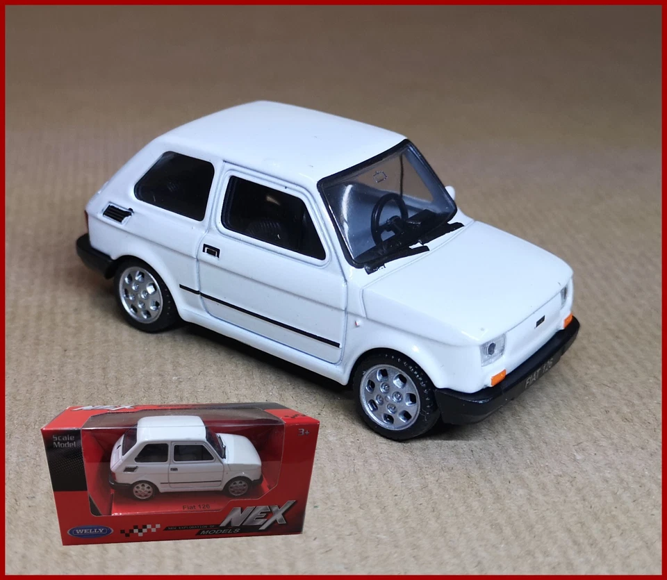 auto modellino 1:43 fiat 126 della welly nex modellini da collezione die cast bi - Immagine 2 di 4