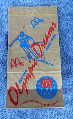 1992 MCDONALD'S HAPPY MEAL BAG OLYMPIC DREAMS COME TRUE