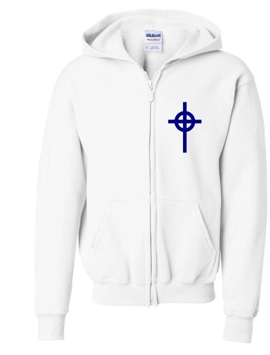 Celtic Cross Blue Logo Hoodie Zip Hooded