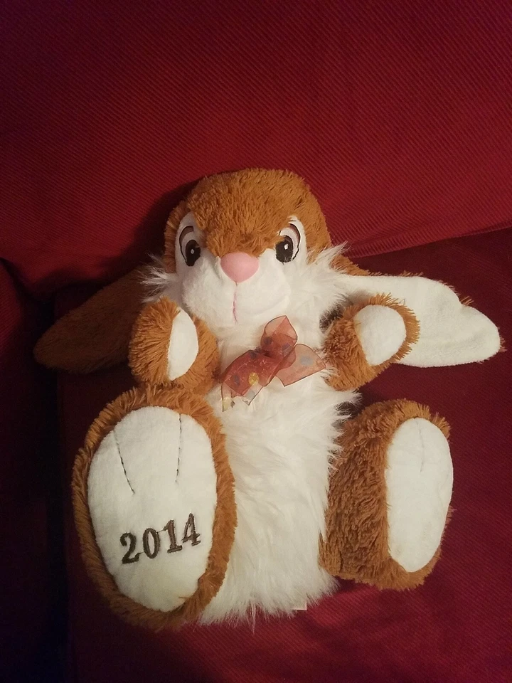 2014 DAN DEE «ХОПСТЕР» МЯГКИЙ КОРИЧНЕВЫЙ ГИБКИЙ КРОЛИК ПАСХАЛЬНОЕ ЯЙЦО POKA DOT БАНТ   - Изображение 2 из 4