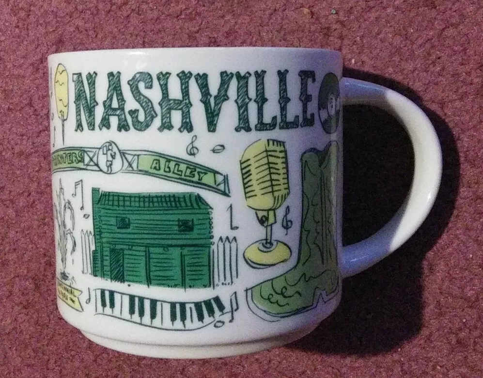 STARBUCKS NASHVILLE BEEN THERE SERIES ACROSS GLOBE CONDITION 14 OZ COFFEE  MUG