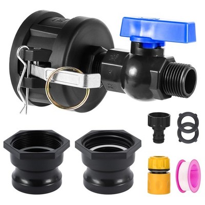 275330 Gallon IBC Tote Hose Adapter, 2'' Camlock Adapter, 2 ''Fine, and 2'' Coar...