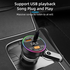Car Mp3 Player, Bluetooth FM Transmitter, Charger with light ambient O2B3