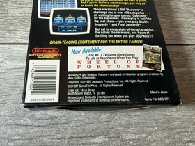 Jeopardy Nintendo Entertainment System NES Box & Manual Only