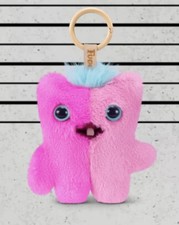 NIB HTF Fuggler Baby Pinkles WIDE EYED SCREECH Plush Keyring Clip SAME DAY SHIP