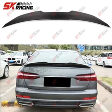 Rear Trunk Lip Spoiler Wing For Audi A6 2019-22 Forged/Carbon Fiber/Glossy Black