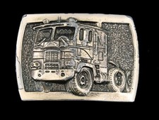 SF01167 VINTAGE 1970s FREIGHTLINER SEMI-TRUCK CAB BRASSTONE BELT BUCKLE