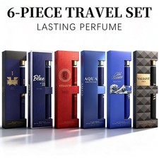 6PCS Men's Eau De Toilette Travel Spray Set, Long Lasting Fragrance Gift for Men