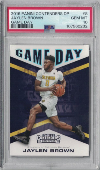 2016 PANINI CONTENDER DRAFT PICKS GAME DAY #8 JAYLEN BROWN RC CELTICS PSA 10