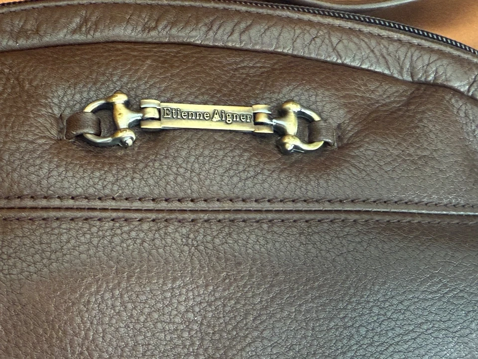 Cartera Bandolera Vintage Etienne Aigner Pequeña Cuero Marrón Chocolate Tono Otoño Foto 2 de 4