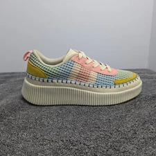 Lucky Step Womens 8 Platform Braided Knit Sneakers Multi Color Chunky Casual