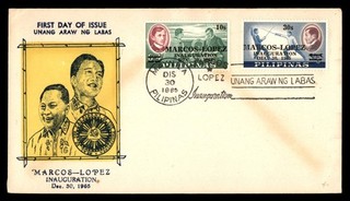 Mayfairstamps Philippines FDC 1965 Marcos Lopez Inauguration Overlay First Day C