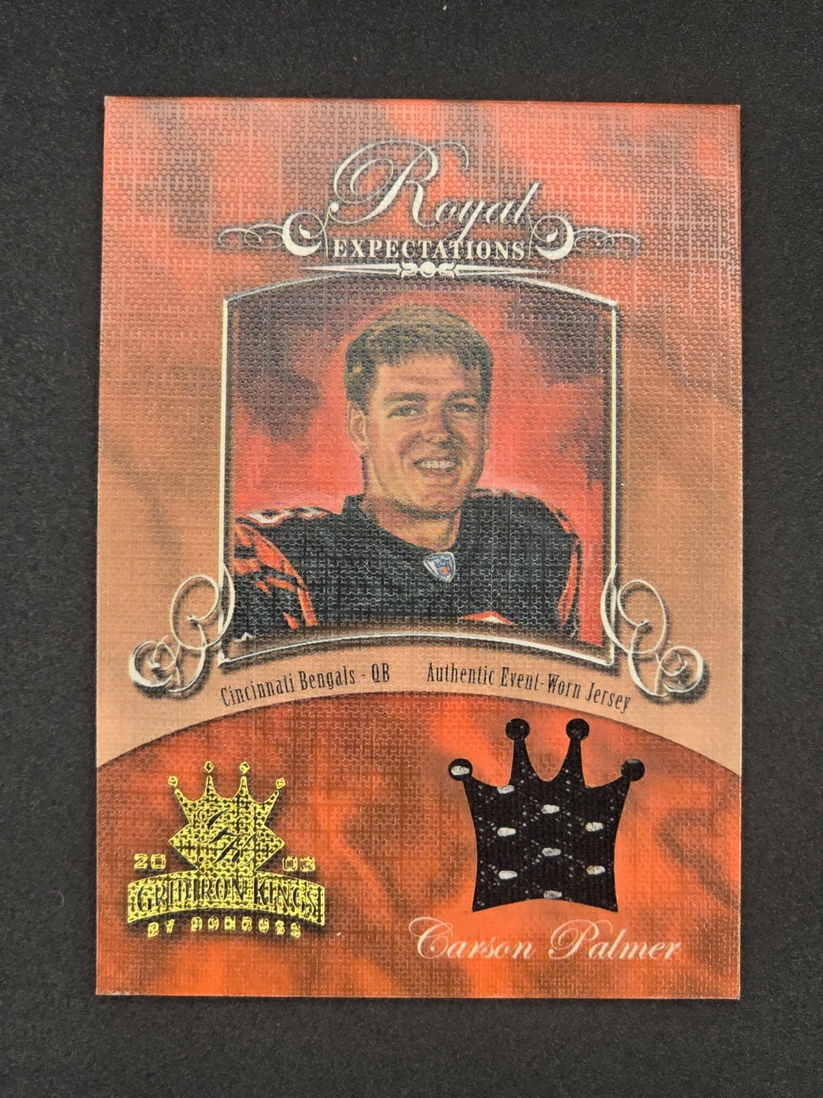 2003 Donruss Gridiron Kings #RE-3 Carson Palmer Royal Expectations Jersey Relic