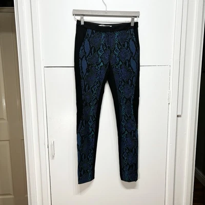 Pantalon Diane Von Furstenberg DVF Addy Python imprimé serpent skinny stretch taille 0  - Photo 1/4