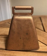 Vintage 3” Copper Cow Bell True Value Hardware Store USA Made Sports Events