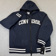 Converse Chuck Taylor Varsity Bomber Jacket Navy Blue Hooded Men's Large NWT