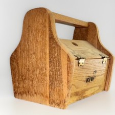 Vintage Kiwi Shoe Shine Groomer Wooden Storage Box Foot Rest