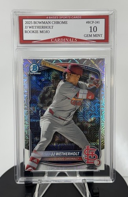 #ad 2025 Bowman Chrome JJ Wetherholt 1st Bowman Rookie Mojo #BCP 241 Gem Mint 10 $31.99