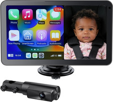 Baby Car Camera with 7" IPS Touchscreen, Carplay Android Auto Compatible, 1080