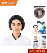 100 Pack Disposable Elastic Bouffant Caps - 21in Hair Covers for Salons Food