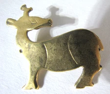 Vintage Alva Museum Replicas Egyptian Golden Deer Stag Brooch Pin