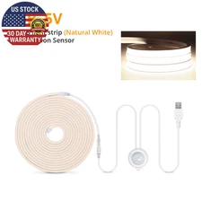 Smart PIR Motion Sensor Super Bright COB LED Strip Neon Light Auto ON/OFF 320Led