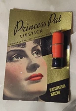 Antique 1920s-30s Princess Pat Lipstick Unused On Original Card English Tint Vtg