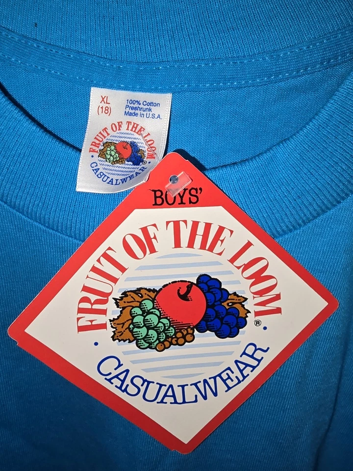Lote de 4 Camisetas Vintage Años 90 Fruit of the Loom Niños Nuevas con Etiquetas Hechas en EE. UU. Ropa Informal 18 Foto 4 de 4