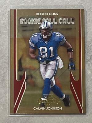2007 Playoff Contenders Calvin Johnson Rookie Roll Call Gold RC /1000 #RRC-1
