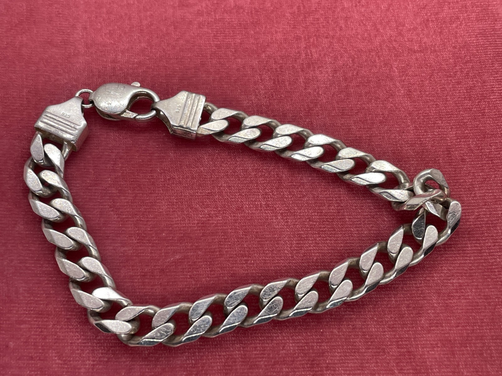 SOLID STERLING SILVER FLAT CURB LINK BRACELET 30.… - image 4