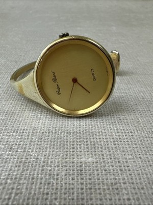 Philippe Pechard Womens Watch 30mm Gold Dial Bangle Modern Cuff 7775-G