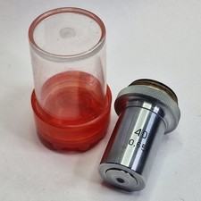 Lomo 40x 0.65 Vintage USSR Microscope Objective w/Canister Very Good Condition