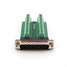 DB25 Male 25-Pin Plug Breakout Board Terminals Adapter Solderless Connector