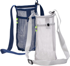 2 Pack Portable Water Bottle Bag with Adjustable Shoulder Strap - Foldable