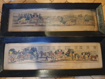 1824 Platte 1 und 2 Eine Reise nach Brighton Lithographie Set von Sir John Dean Paul Esq