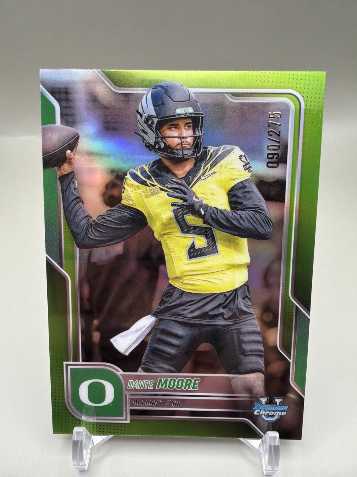 Topps 2025 Bowman University Chrome Football Dante Moore Oregon #137 Green /275