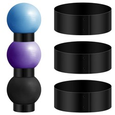 Wenqik 3 Pcs Exercise Ball Stand Holder 14.5 Inch Plastic Yoga Black