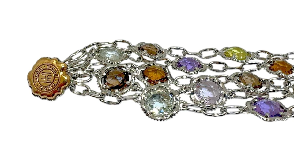 Pulseira de prata esterlina e ouro rosa 18K com coroa crescente em cascata Tacori - Imagem 4 de 4