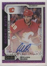 2018 O-Pee-Chee Platinum Rookie Autos Violet Pixels Dillon Dube #R-DD Auto z3c