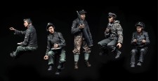 1/35 Scale Resin Figure Model Kit 5 Tank Crew Soldiers Unassembled Unpainted Kit
