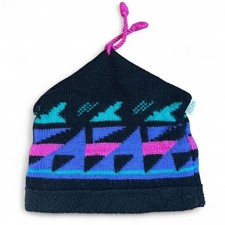 Vintage Igloos wool and fleece Black, purple, pink, blue 90s beanie hat