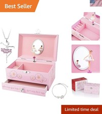 Kids Musical Jewelry Box for Girls with Drawer and Jewelry Set with Ballerina...