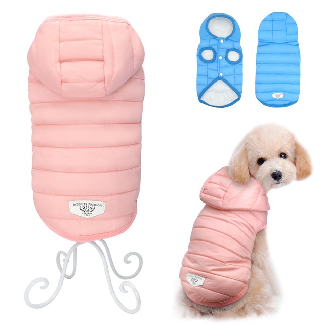 Waterproof Dog Winter Coat Warm Puppy Jacket Apparel Pink Blue XS S M L