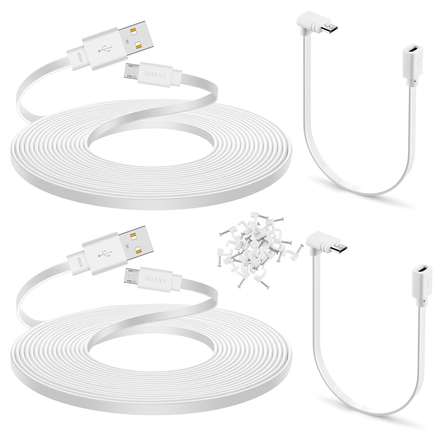 2-Pack 25 ft Extension Cable for WYZE Cam v4, WYZE Cam Pan v3 / v3 , Long Mic...