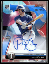 2020 Bowman's Best of 2020 Autographs Nick Solak RC Blue Refractor /150