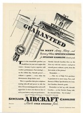 1929 Sinclair Refining Co. Ad: Sinclair Aircraft Gasoline - Starts Cold Engines!