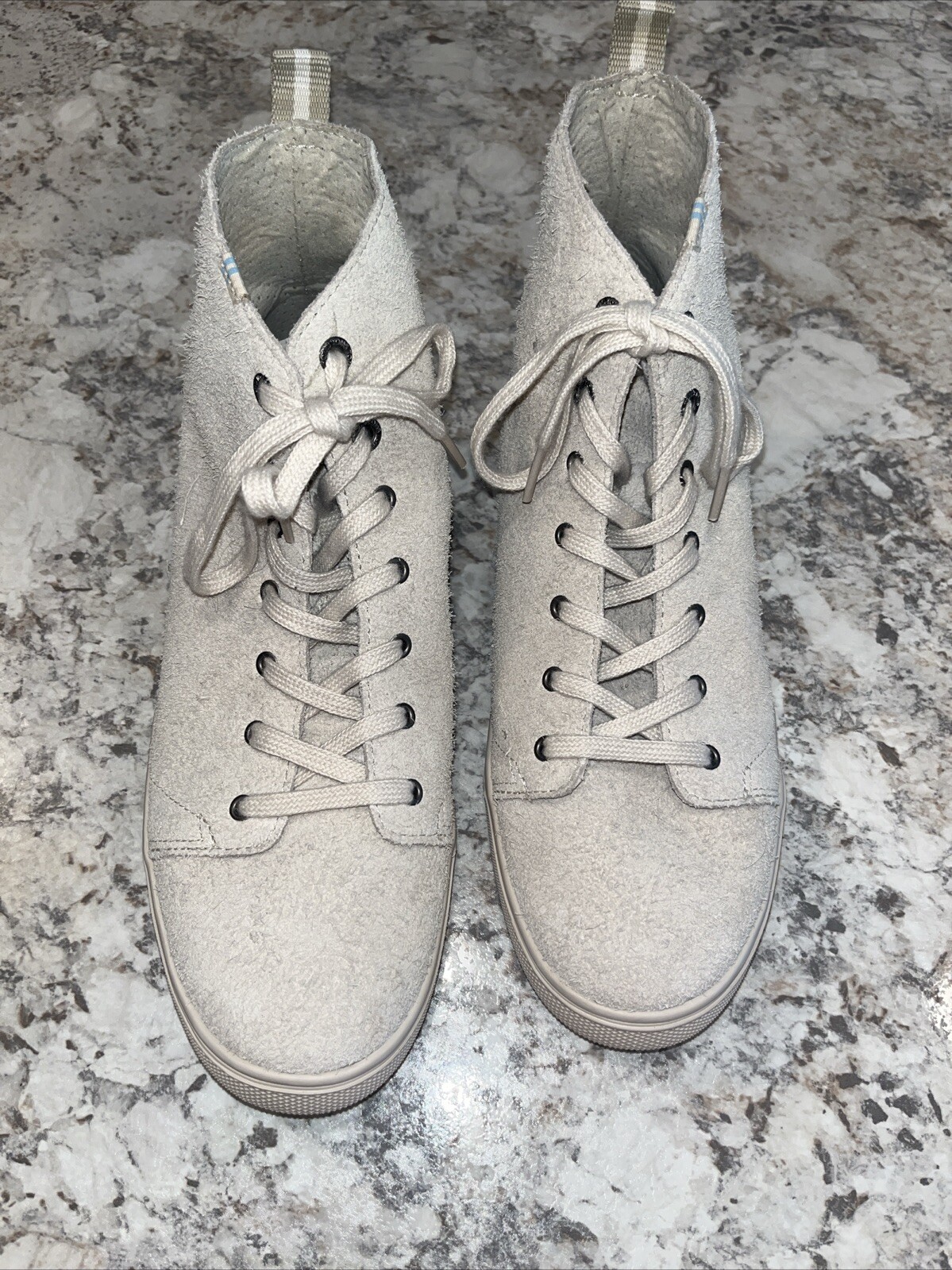 Toms Women's TRVL Lite High Top Tan(?) Shaggy Suede Sneakers