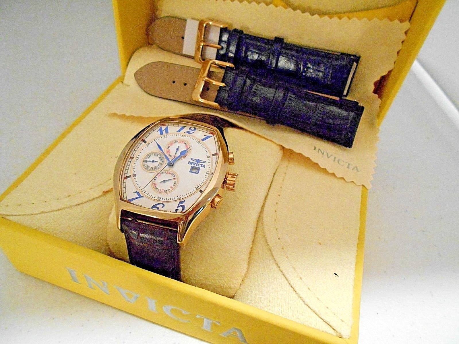 Mint Invicta Tonneau Multi Function 18K Gold SS L… - image 10
